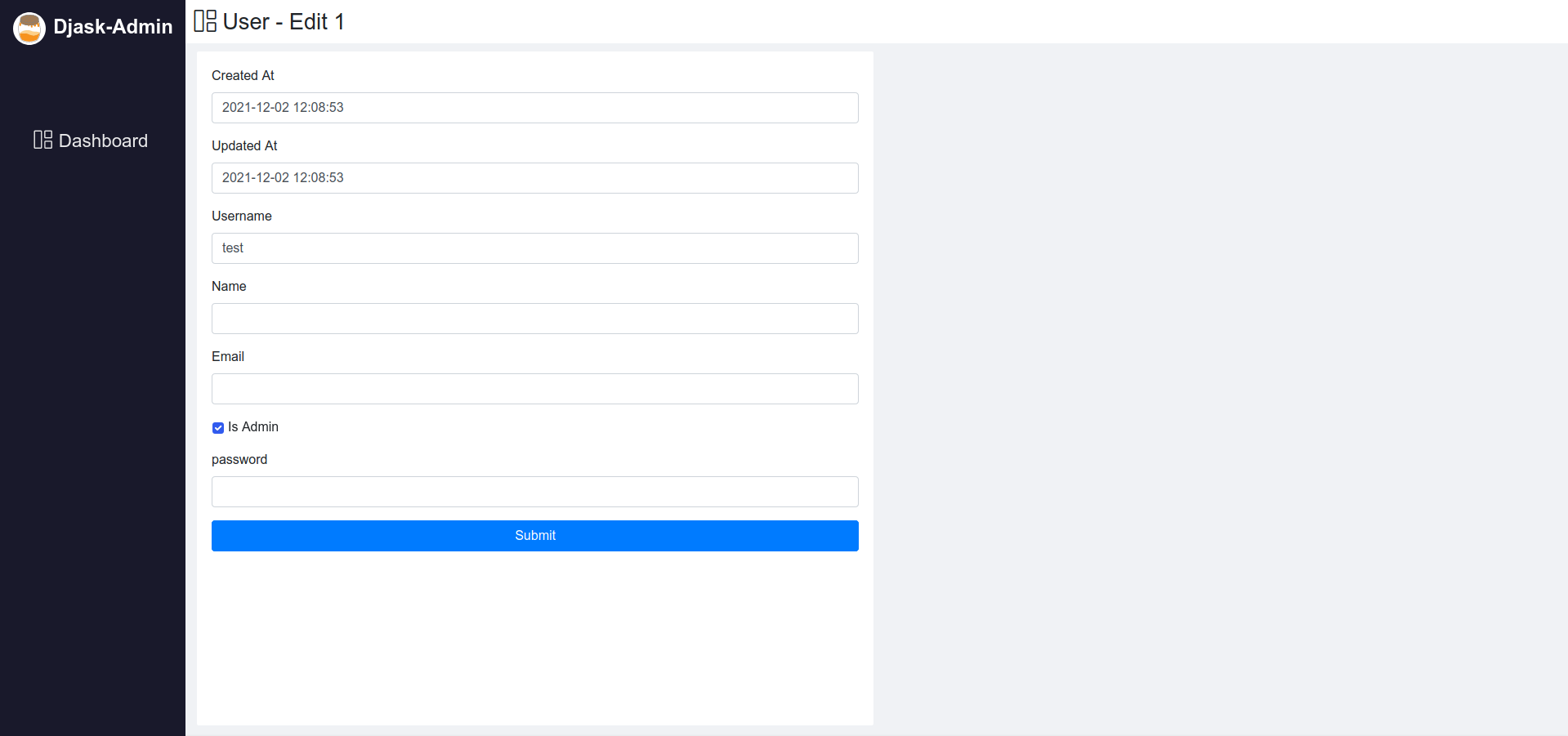 Editing the user model